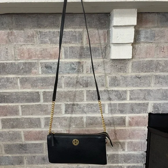 Tory Burch Black Crossbody Bag with Gold Logo - Picture 3 of 14